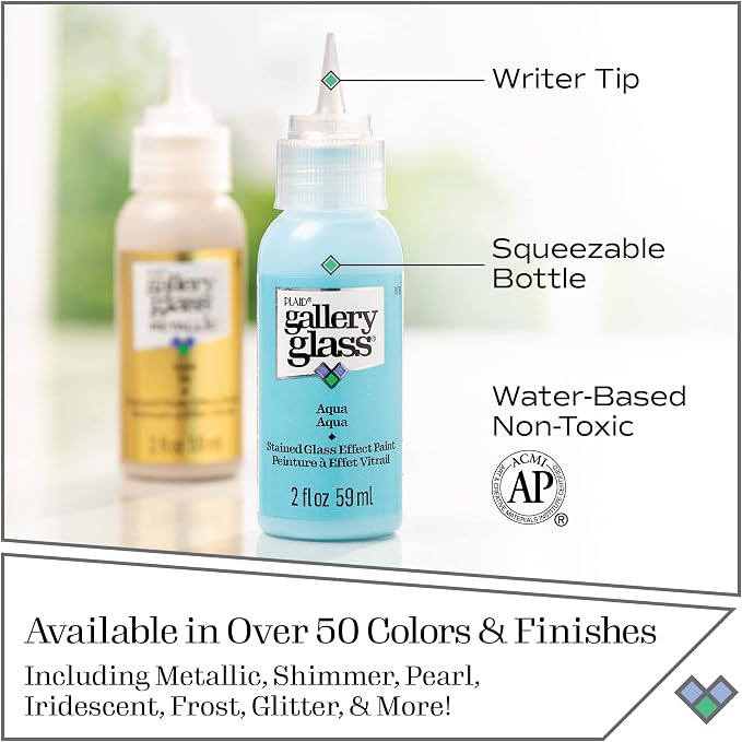 Gallery Glass, Crystal Clear Stained Glass 2 fl oz Brilliant Smooth Finish Paint - Image 8