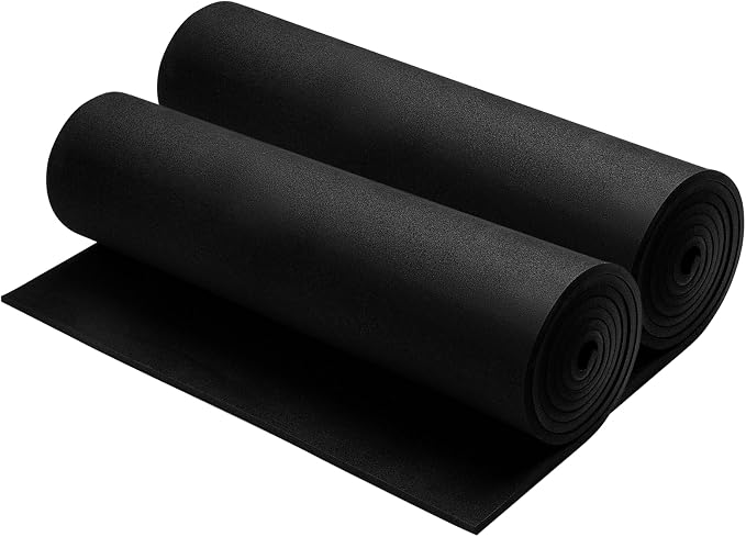 AMZQNART 2Pcs EVA Foam 4mm, Cosplay Foam 16x59 inch Black, High Density 90 kg/m³ by AMZQNART