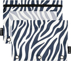 Blue White Zebra Print Pencil Pouch by BOENLE-WELCOMEYOURCOMING
