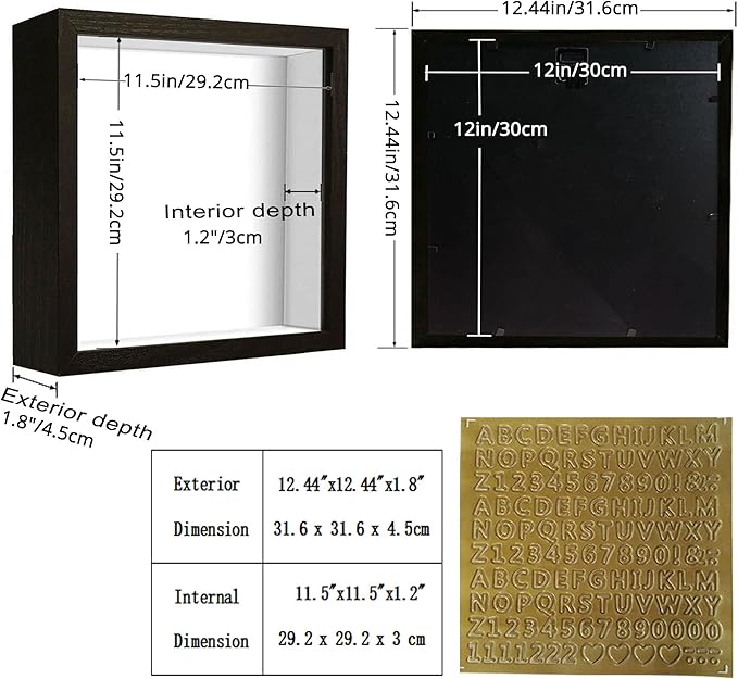 12x12 Shadow Box Frame Display Case - Image 2
