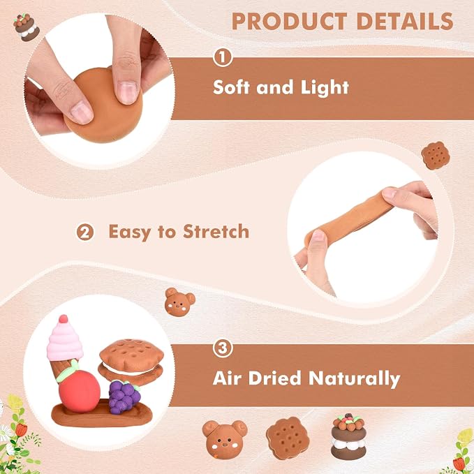 VioraWhite 40 Pcs 21oz Air Dry Clay Bulk Modeling Ultra Lightweight Foam - Image 3