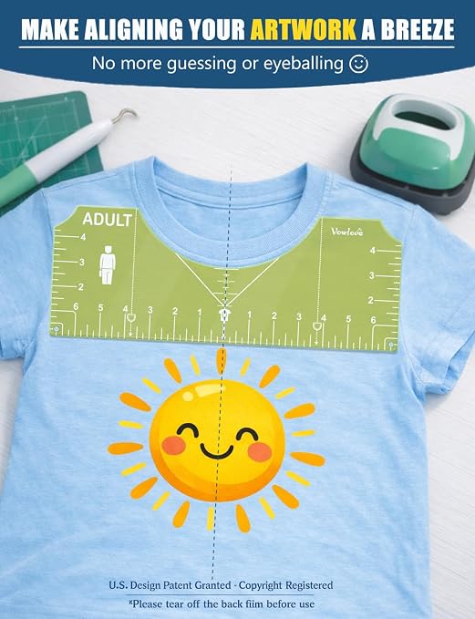 Vowlove Tshirt Ruler Guide for Vinyl Alignment - Image 3