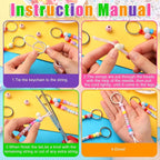 Landical 564 Pcs DIY Bead Keychain Kit Key Chain Making Craft Adjustable Letter - Image 2