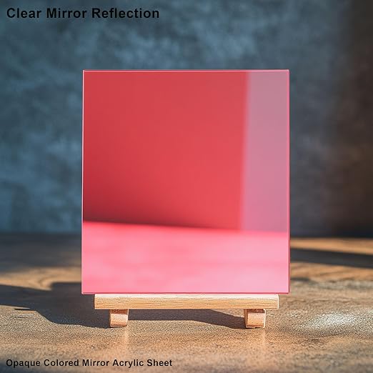 8x8 Inches Pink Mirror Acrylic Sheet – 2 Pcs Reflective Acrylic Panel - Image 3