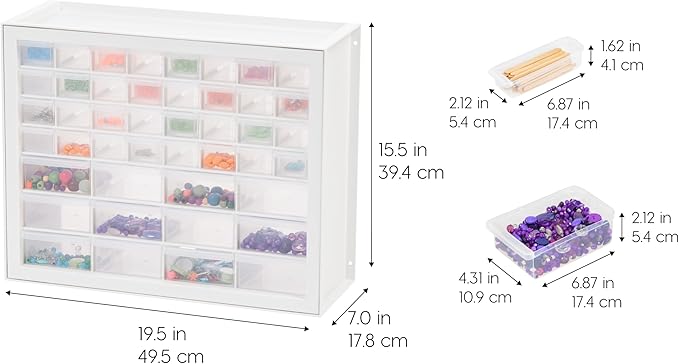 IRIS USA 44-Drawer Small Parts Organizer, Made in USA, Storage Drawers - Image 3