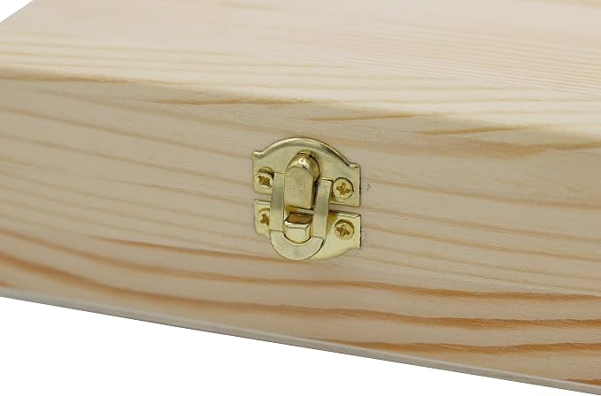 Creative Hobbies Unfinished Wood Craft Box – Light Unfinished Wood - Image 3
