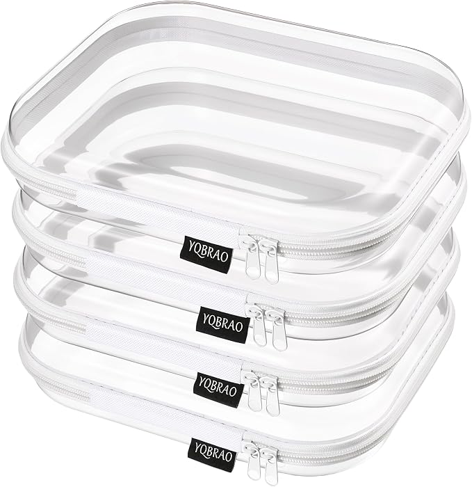 YQBRAO 4-Pack Clear Diaper Bag Organizer Pouches, 1.2mm Ultra-Thick PET Travel by Unknown