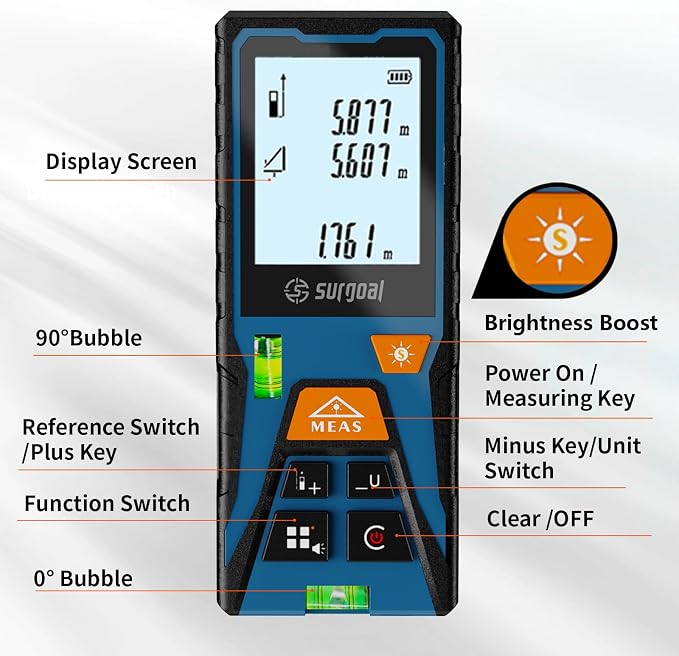 Laser Distance Measure Backlit LCD - Image 5