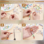 CRAFTYMELODY 606Pcs DIY Keychain Making Crafts Kits Beaded Keychain Making Kit - Image 3