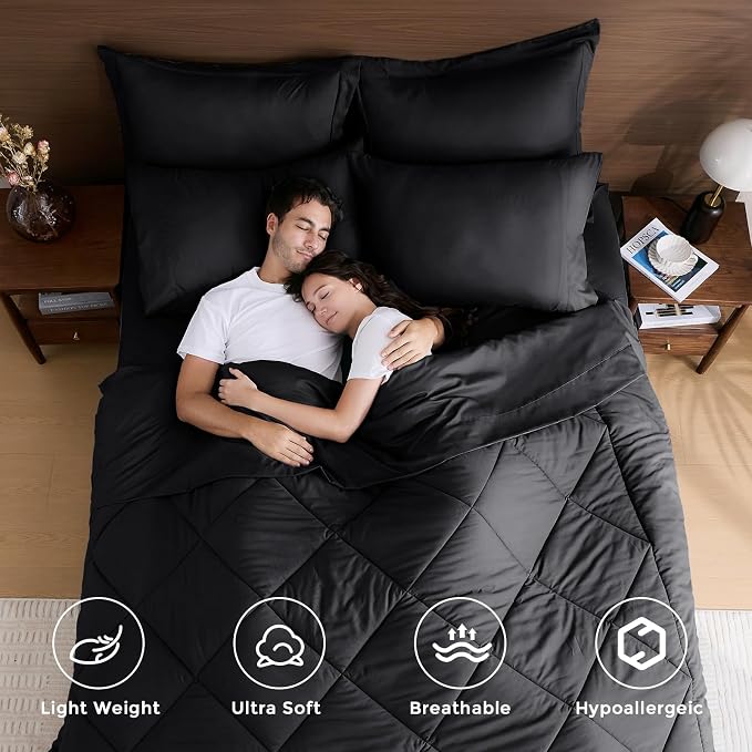 HEVUMYI Black Queen Comforter Set - Image 2