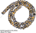 Songxi 5x8mm Natural Yellow Peacock Stone Rondelle Beads, Gemstone - Image 2