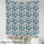 Splicing Wooden Stripes Fabric by The Yard, Summer Ocean Beach Flannel - Image 4