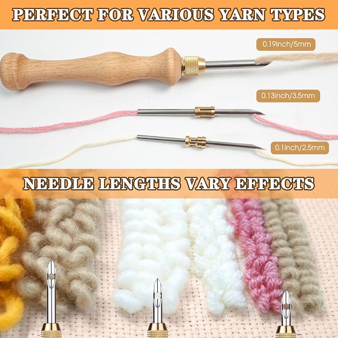Punch Needle Kit with Storage Box, Adjustable Punch Needle Tool - Image 4