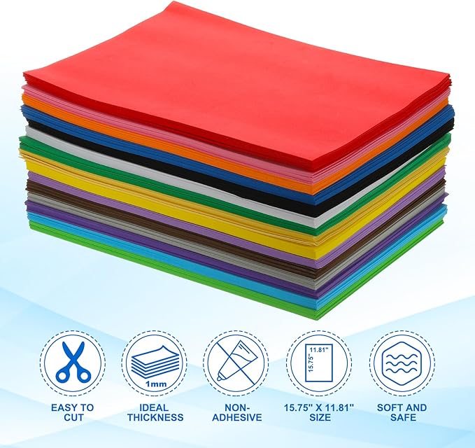 PATIKIL 10 Pcs Black EVA Foam Sheets, 12 x 8 Inches Foam Sheets - Image 3
