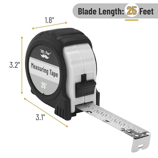 Mr. Pen- Retractable Tape Measure 25 ft, Easy Read | Steel Retractable - Image 2