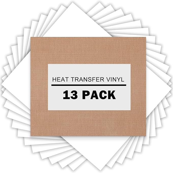 XSEINO HTV Heat Transfer Vinyl Sheets:13Pack 12" x 10" White Iron on Vinyl by XSEINOiscreating%EF%BC%81