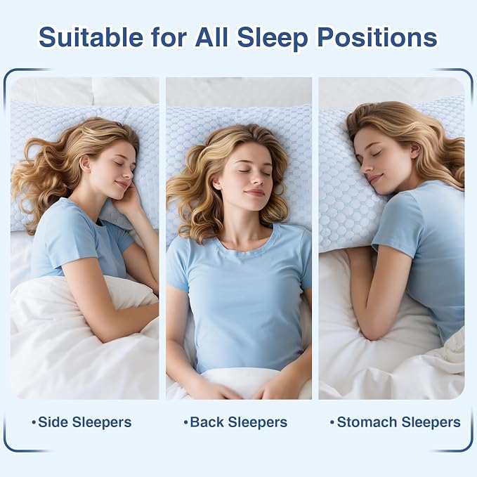 Favocama Cooling Pillow for Sleeping, Shredded Memory Foam Pillows Queen Size - Image 5