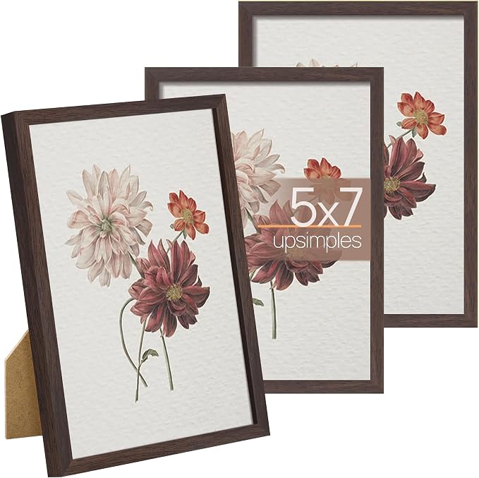 upsimples 5x7 Picture Frame Set of 3, Made of High Definition Glass by upsimples