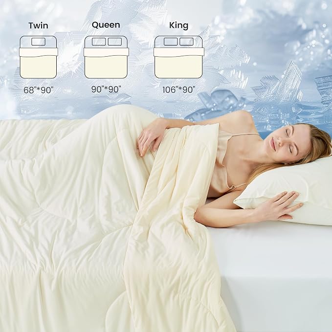 Cozy Bliss Cooling Comforter Queen Size, Reversible Lightweight Cooling Blankets - Image 8