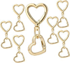 12 Pcs Heart Swivel Spring Clasps，Metal Spring Key Chain Hook Clasps，Clip - Image 8