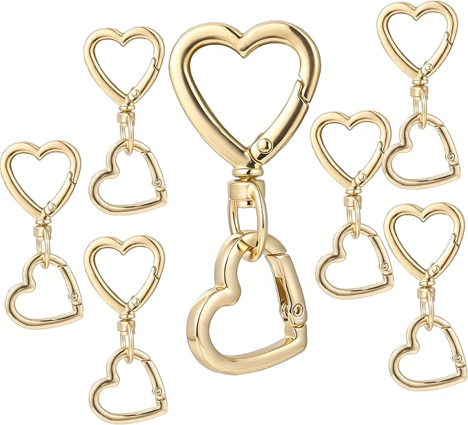 12 Pcs Heart Swivel Spring Clasps，Metal Spring Key Chain Hook Clasps，Clip - Image 8
