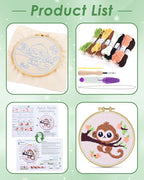 ERKOON Punch Needle Kit for Beginners Adults, DIY Easy Animals Embroidery Set - Image 2