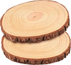 FSWCCK 2 Pack Nature Unfinished Round Wood Slices, 11-13 Inches Wooden Circle by FSWCCK
