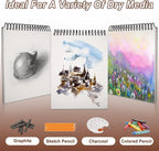 TKOOFN 5 Pack 9" x 12" Sketch Book Bulk, Top Spiral Bound Premium Sketchbook - Image 6