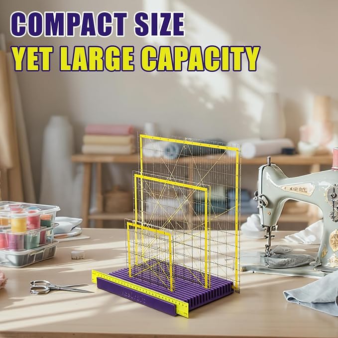 AceOrbit 10 Inch Large-Sized Quilting Rulers Holder, Desktop 20 Slot Ruler - Image 4