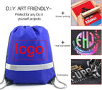 BeeGreen 30 Pieces Royal Blue Drawstring Backpacks Bags Bulk Reflective Cheap - Image 3