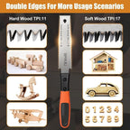 WFOEJEJ Japanese Hand Saw, 6-Inch Double-Edge Pull Saw, SK5 Flexible Blade - Image 2
