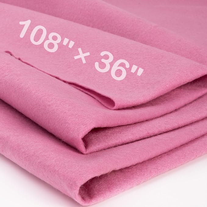 XSEINO Dust Pink Large Felt Fabric 108" X 36 ", 1.4 mm Thick Soft Felt Fabric by XSEINOiscreating%EF%BC%81