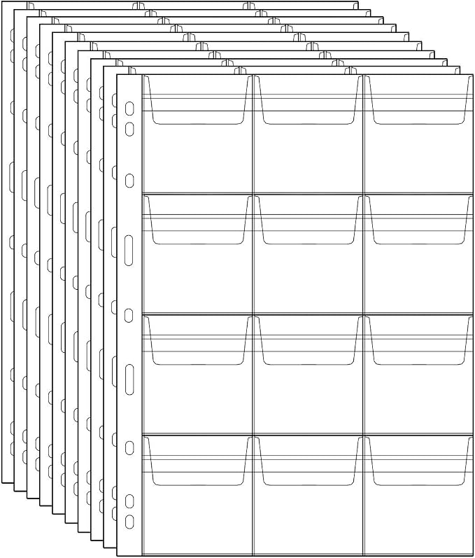 120 Pocket Coin Binder Pages 2.44" Collection Album Holder 10 Pcs | OSOPOLA by OSOPOLA