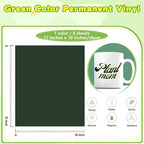 Tintnut Green Permanent Vinyl Permanent Adhesive Vinyl 8 Sheets 12''x10'' | - Image 2