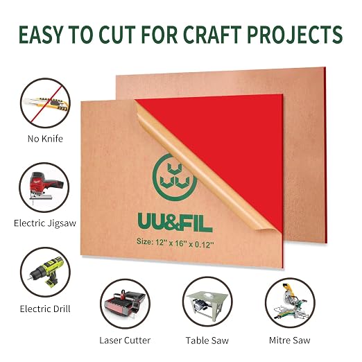 Red Acrylic Sheet 12" x 16" x 1/8", 2 Pack UU&FIL Red Opaque Glossy Cast - Image 6