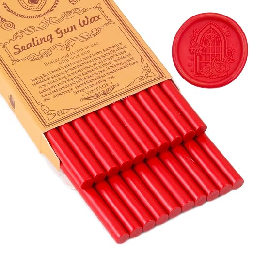 Red Sealing Wax Sticks, WASOHLING 20Pcs Glue Gun Wax Seal Sticks by WASOHLING