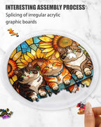 83-Piece Acrylic Puzzle Suncatcher, Stained Glass Style Art DIY Puzzle - Image 2