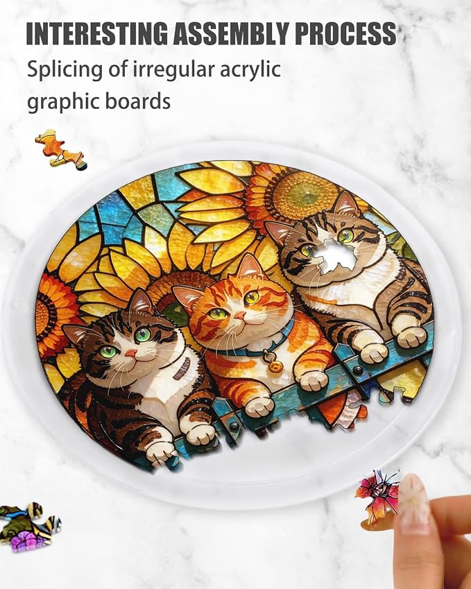 83-Piece Acrylic Puzzle Suncatcher, Stained Glass Style Art DIY Puzzle - Image 2