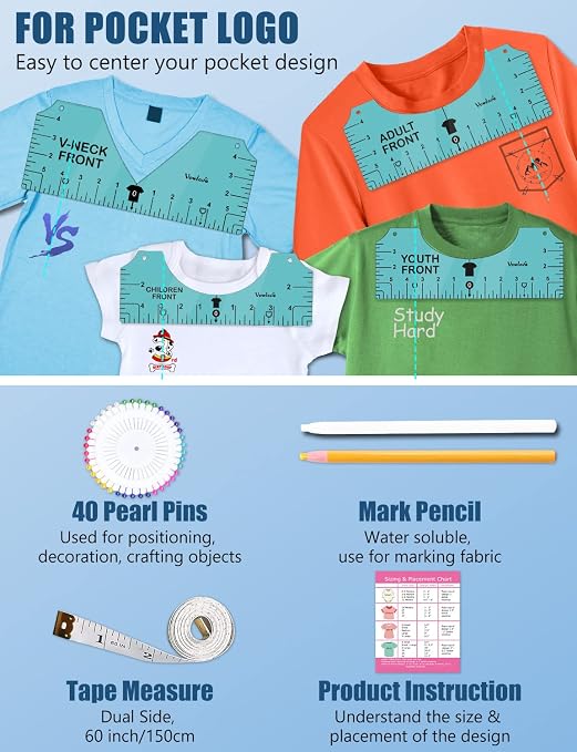 Vowlove Tshirt Ruler Guide for Vinyl Alignment - Image 4