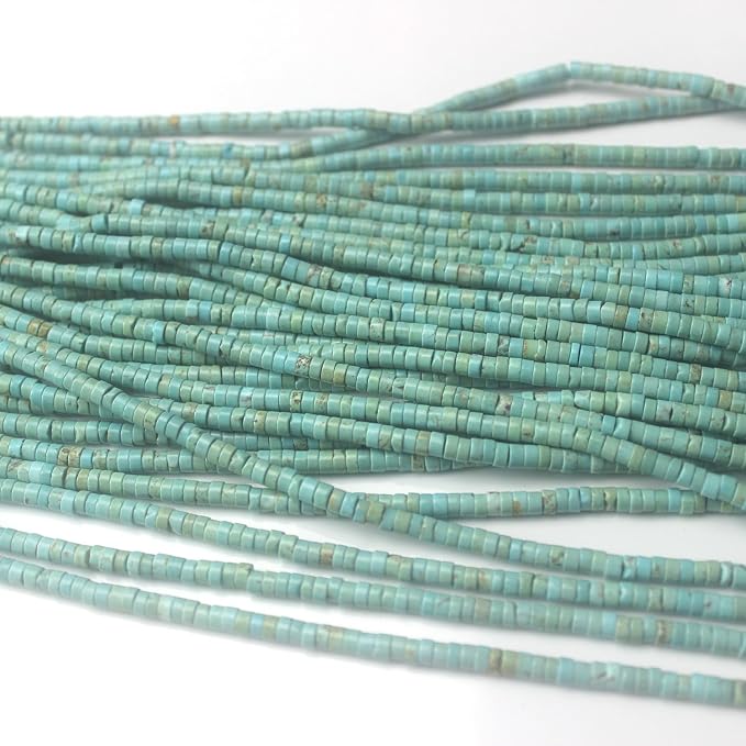 160pcs 3x2mm Natural Turquoise Heishi Disc Rondelle Spacer Stone Semi Precious - Image 3