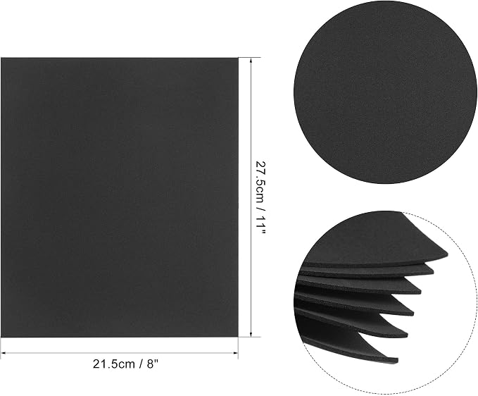 uxcell Black EVA Foam Sheets 11 x 8 Inch 1.7mm Thickness - Image 2