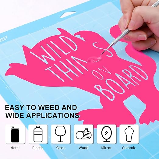 HTVRONT Neon Pink Permanent Vinyl Roll - Image 2