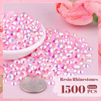 1500PCS 6mm Resin Jelly Rhinestones in Bulk, Bedazzling Flatback Crystals - Image 2