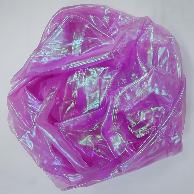 11-Yard Magic Rose Purple Organza Fabric - Image 7