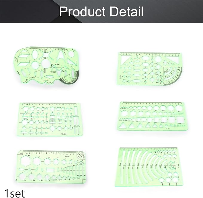 Utoolmart Multifunctional Template, Geometric Drawings Templates, Measuring - Image 4