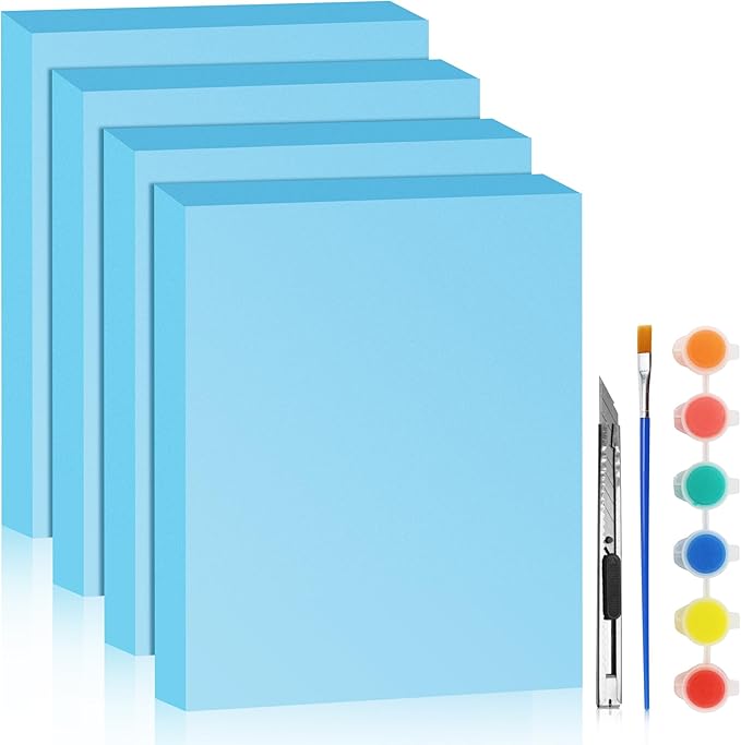 LuckyFoam Blue 4 Pack 15x12x2 inch Foam Sheets 2 Inch Thick | Polystyrene by LuckyFoam