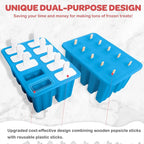 Miaowoof Homemade Popsicle Molds, 10-Cav Non-BPA Silicone Ice Pop Maker - Image 2