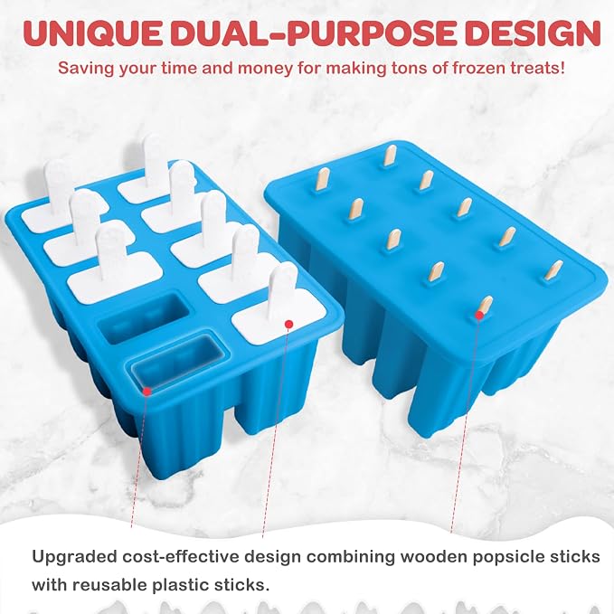 Miaowoof Homemade Popsicle Molds, 10-Cav Non-BPA Silicone Ice Pop Maker - Image 2