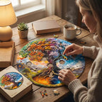 Wooden Puzzles Adults, Seasonal Tree of Life Wooden Puzzles 200 Pieces - Image 2