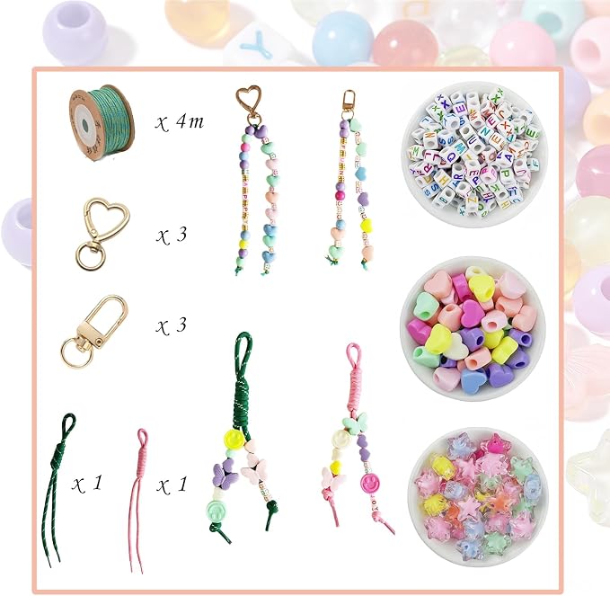 358/450 Pcs Acrylic Beads Jewelry Making Kit - Image 4